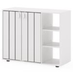 Batų spintelė su 2 durelėmis ir reguliuojamomis lentynomis (Balta)