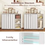 Batų spintelė su 2 durelėmis ir reguliuojamomis lentynomis (Balta) – Paveikslėlis 5