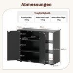 Batų spintelė su dviem durelėmis ir reguliuojamomis lentynomis (Juoda) – Paveikslėlis 2