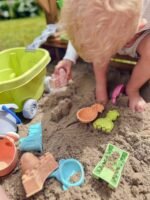 Biologiškai skaidus smėlio rinkinys su vežimėliu, 13 dalių – Paveikslėlis 5