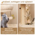 Daugiaaukštė kačių draskyklė su jaukiu urvu ir minkšta apžvalgos aikštele (Smėlio spalvos) – Paveikslėlis 4