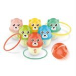 Daugiafunkciai spalvoti meškiukų krėgliai su kamuoliuku ir lankeliais – Paveikslėlis 2