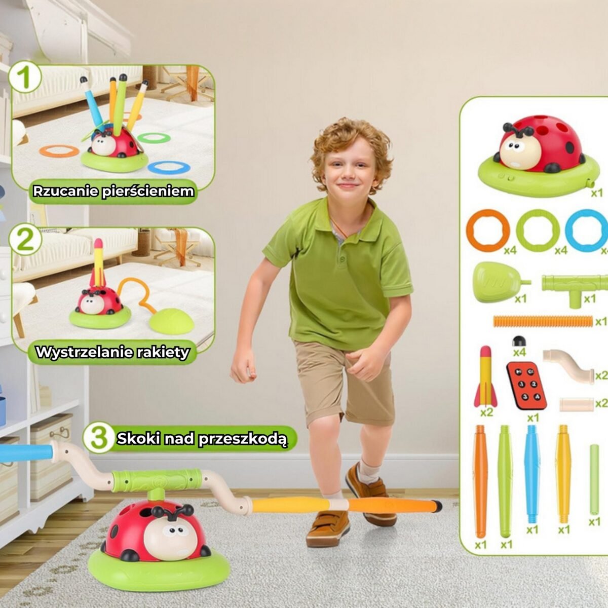 Daugiafunkcinė boružė su šokdyne, raketų paleidikliu ir žiedų metimu – Paveikslėlis 9