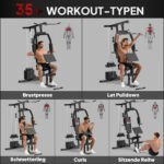 Multifunkcinė jėgos treniruočių stotis su 45 kg svarmenimis – Paveikslėlis 4