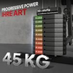 Multifunkcinė jėgos treniruočių stotis su 45 kg svarmenimis – Paveikslėlis 5