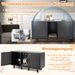 Daugiafunkcinė spintelė-namelis katėms su draskykle (Juoda) – Paveikslėlis 5