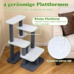 Daugiafunkcinis kačių laiptų-bokštas su sizalio draskykle (Pilka)