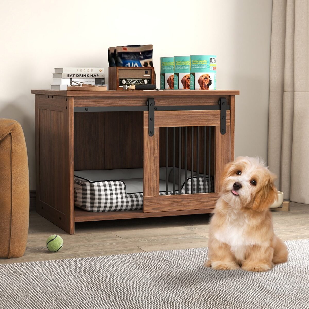 Daugiafunkcinis šunų narvas-baldas su stumdomomis durimis (Ruda) – Paveikslėlis 3