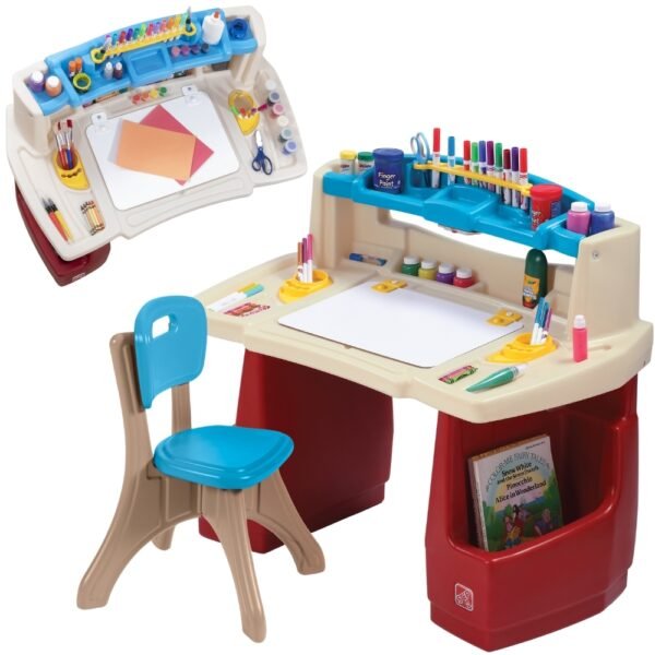 Daugiafunkcis edukacinis kūrybos stalas su kėdute