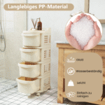 Daugiafunkcis vežimėlis su 4 stalčiais ir perforuota sienele (Balta) – Paveikslėlis 4