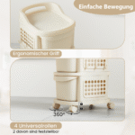 Daugiafunkcis vežimėlis su 4 stalčiais ir perforuota sienele (Balta) – Paveikslėlis 5