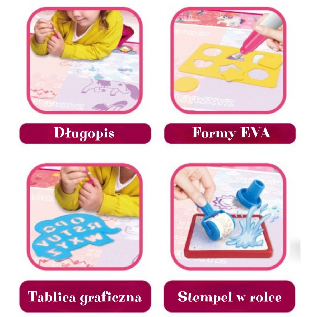 Daugkartinis vandens piešimo kilimėlis princesių motyvais su rašikliais – Paveikslėlis 2