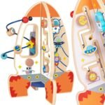 Didelė medinė edukacinė daugiafunkcė raketa