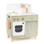 Didelė medinė virtuvėlė su atlenkiamu staliuku ir spintele su užuolaida – Paveikslėlis 14