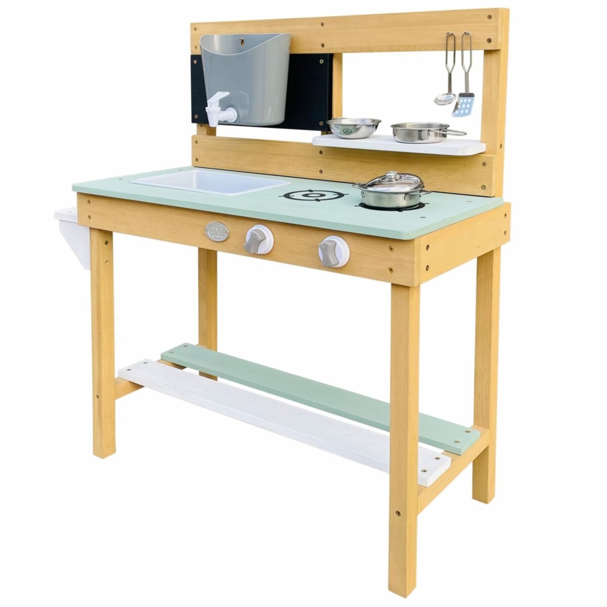 Didelė medinė virtuvėlė su vandens ir smėlio zona – Paveikslėlis 6