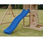 Didelė medinė žaidimų aikštelė su sūpynėmis, čiuožykla, bokšteliu ir smėlio dėže – Paveikslėlis 15