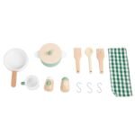 Didelė medinė virtuvėlė vaikams su indaplove ir rašymo lenta – Paveikslėlis 15