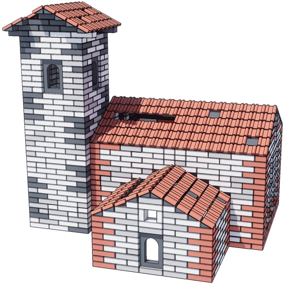 Dideli EVA putų konstravimo blokeliai su stogo elementais – Paveikslėlis 16