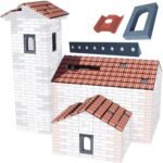 Dideli EVA putų konstravimo blokeliai su stogo elementais