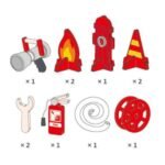 Didelis medinis gaisrinis automobilis – ugniagesių žaidimų centras su priedais – Paveikslėlis 5