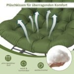 Didelis universalus supamasis Papasano krėslas su paminkštinta pagalve (Žalia)
