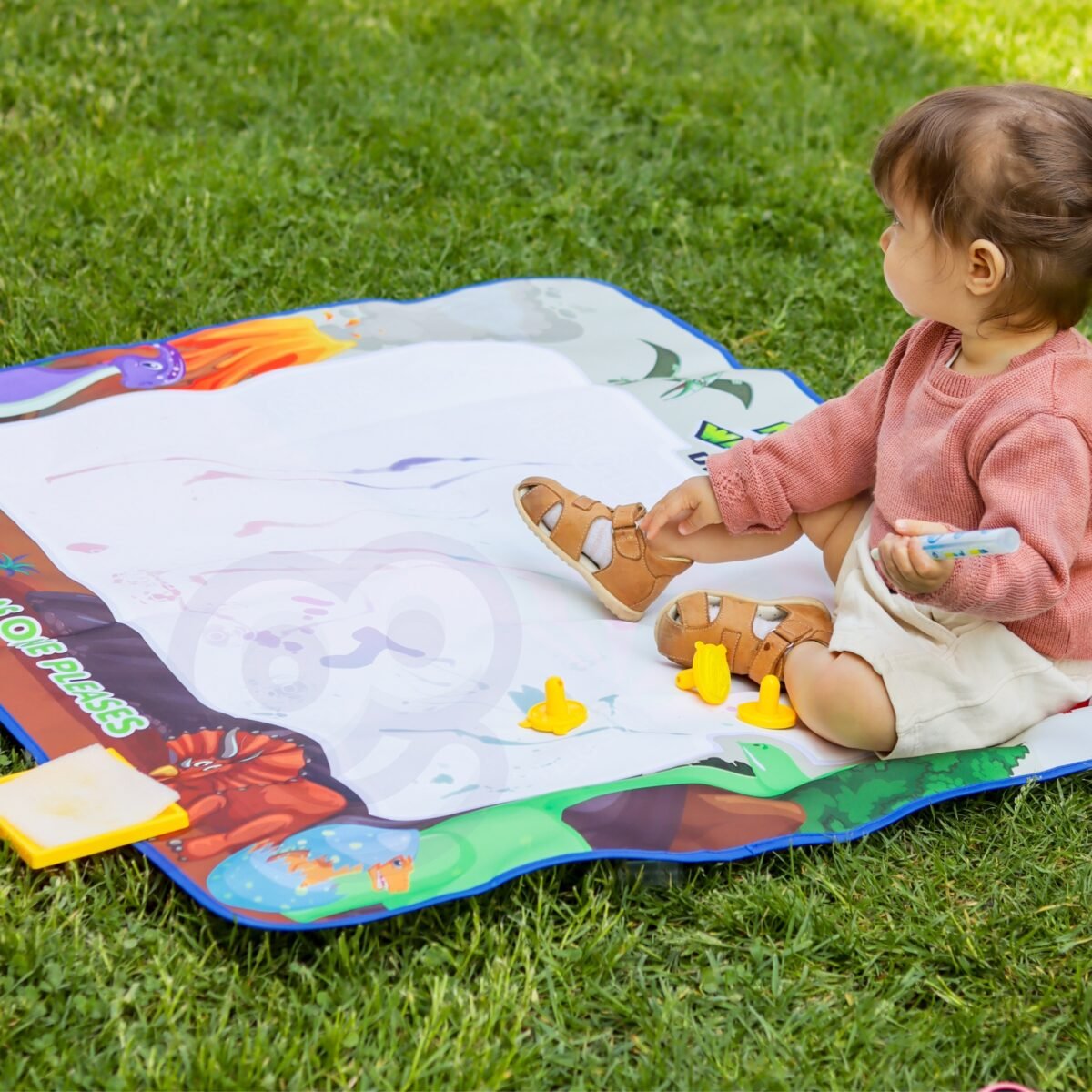 Didelis vandens piešimo kilimėlis su antspaudais ir trafaretais – Paveikslėlis 2