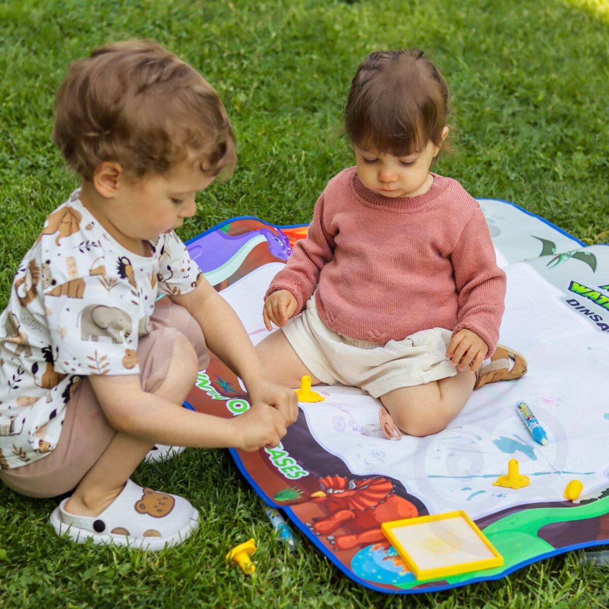 Didelis vandens piešimo kilimėlis su antspaudais ir trafaretais – Paveikslėlis 3