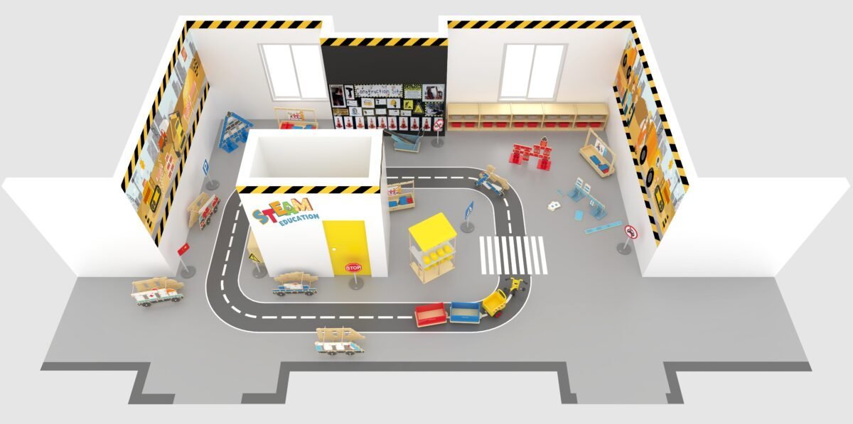 Didelių medinių konstravimo kaladėlių rinkinys transporto priemonėms 124 dalių – Paveikslėlis 5