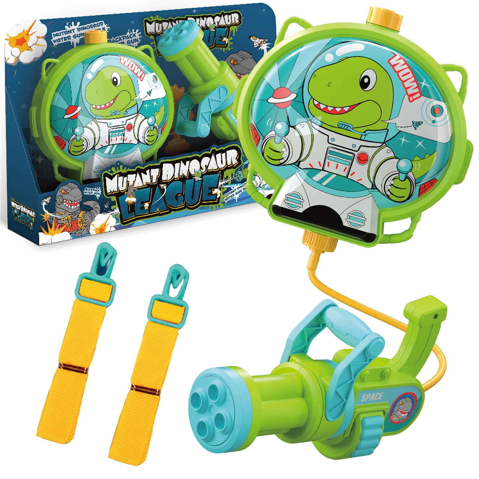 Dinozauro kuprinės vandens pistoletas Dinozauro kuprinės vandens pistoletas