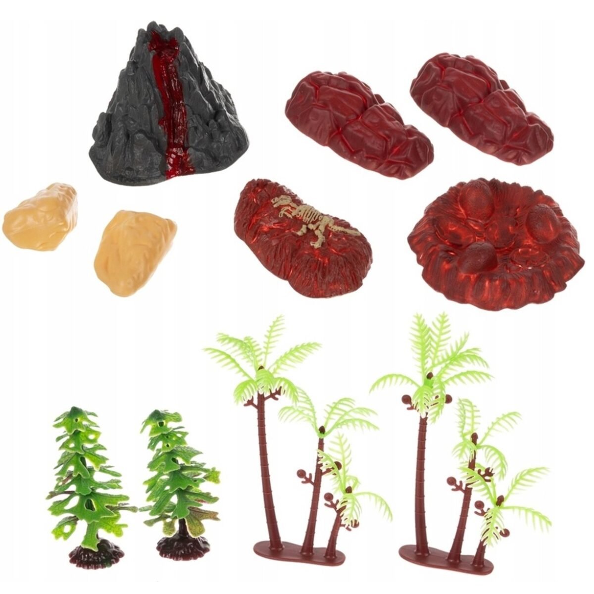 Dinozaurų figūrėlių rinkinys su priešistorinio pasaulio kilimėliu ir dėže – Paveikslėlis 4