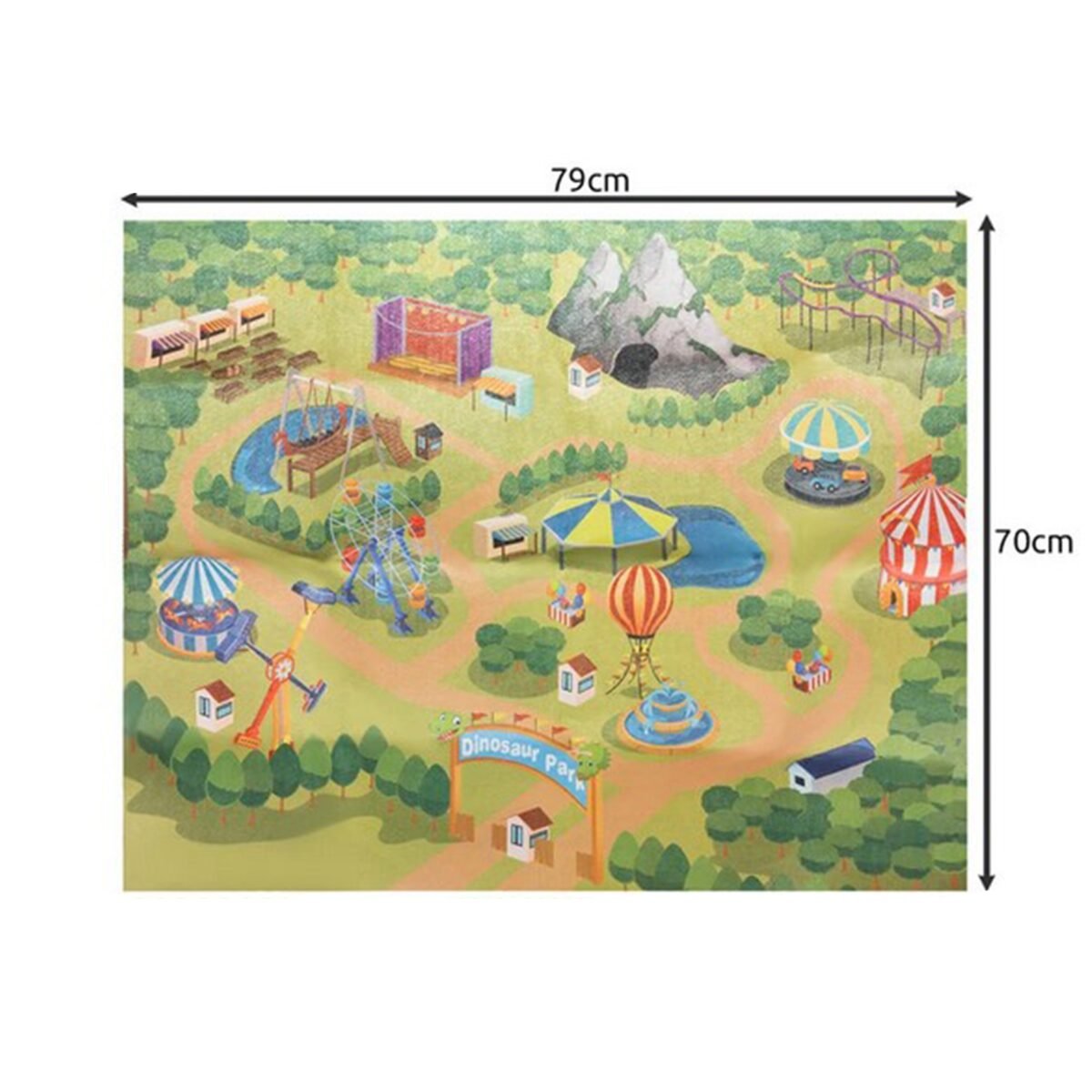 Dinozaurų figūrėlių rinkinys su priešistorinio pasaulio kilimėliu ir dėže – Paveikslėlis 5