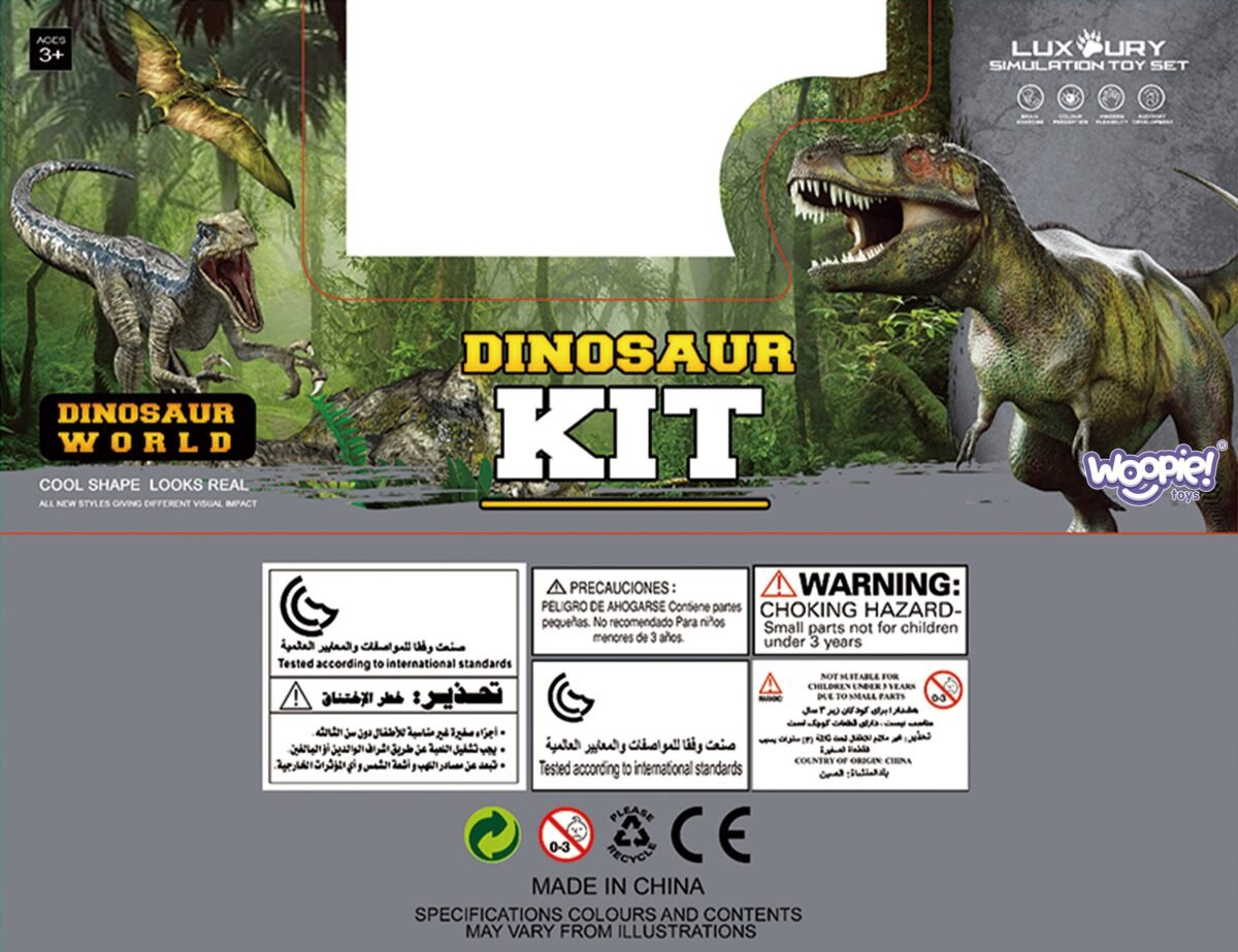 Dinozaurų figūrėlių rinkinys su priešistorinio pasaulio kilimėliu ir dėže – Paveikslėlis 8