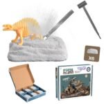 Dinozaurų kasinėjimo rinkinys su 6 gipso blokeliais ir skeletais – Paveikslėlis 2