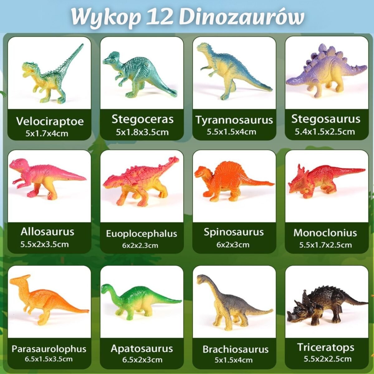 Dinozaurų kiaušinio kasinėjimo rinkinys su 12 figūrėlių – Paveikslėlis 3