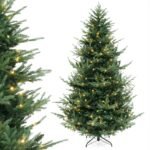 Dirbtinė Kalėdų eglutė su 450 šiltų baltų LED lempučių 240 cm aukščio (Žalia)