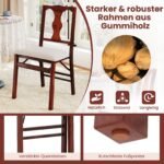 Dviejų sulankstomų kėdžių rinkinys su paminkštintomis sėdynėmis ir mediniu rėmu (Ruda)