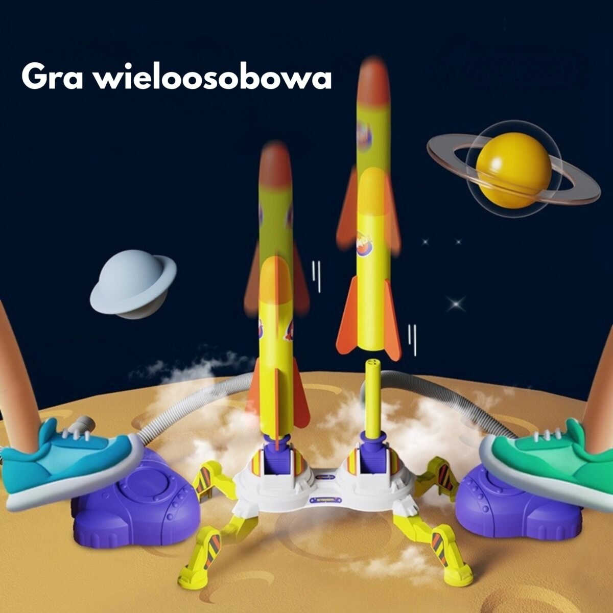 Dviguba raketų paleidyklė su šviečiančiomis putplasčio raketomis – Paveikslėlis 2