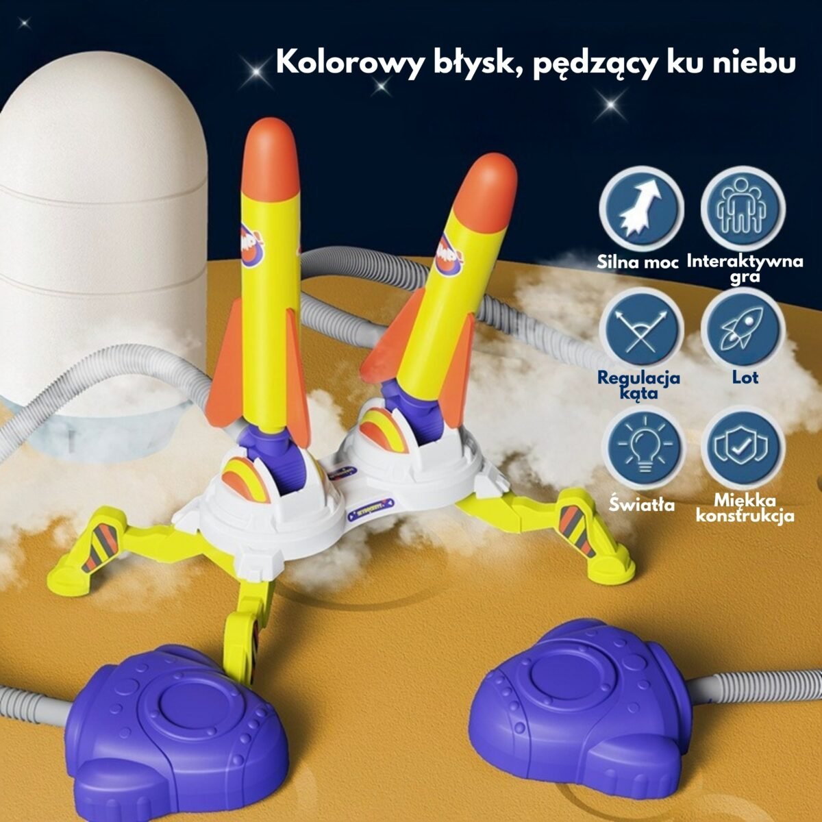 Dviguba raketų paleidyklė su šviečiančiomis putplasčio raketomis – Paveikslėlis 5