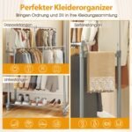 Drabužių kabyklos stovas su reguliuojamu aukščiu ir pločiu (Sidabrinė)