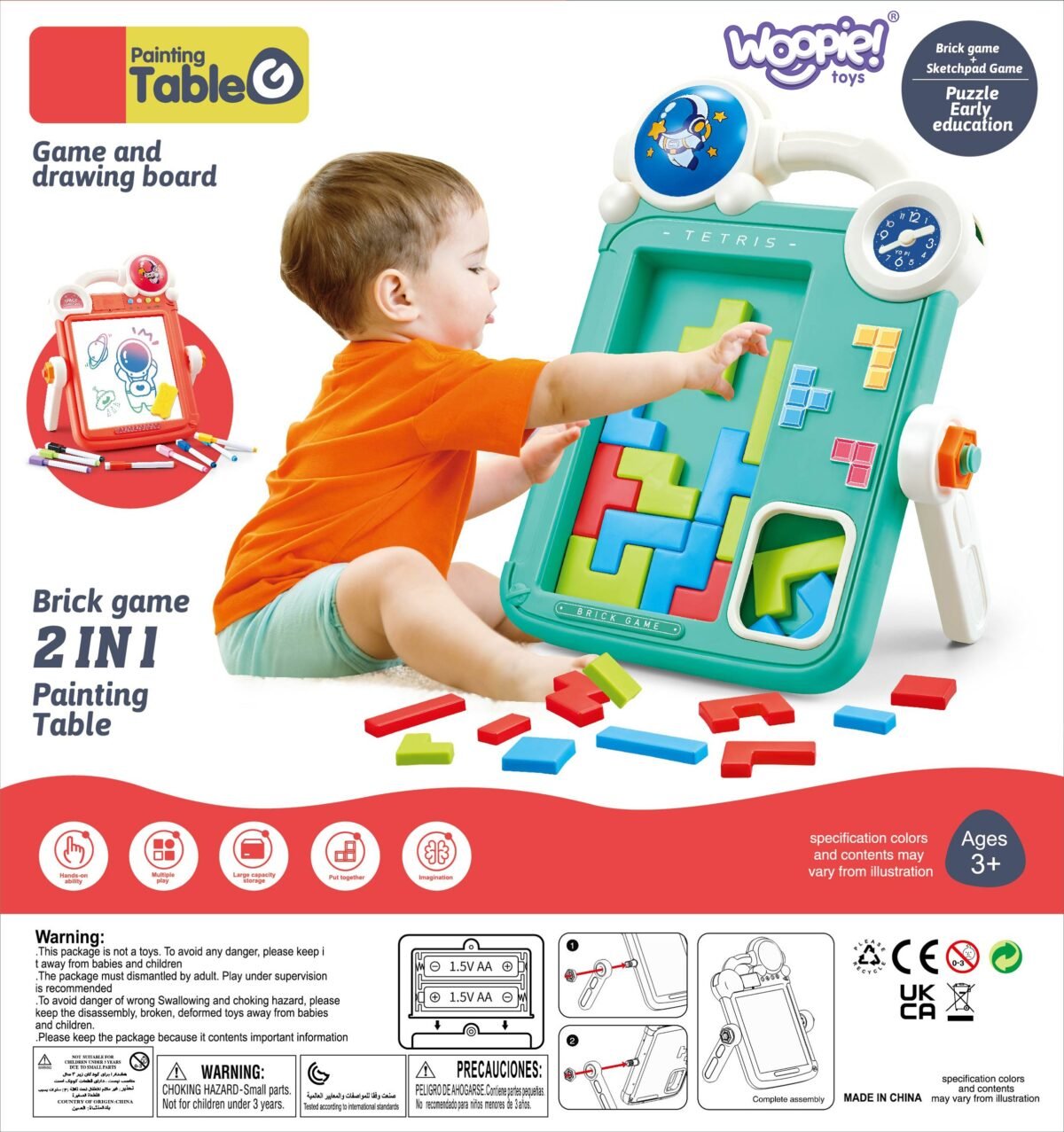 Dvipusė piešimo ir „Tetrio“ dėlionės lenta 2in1 – Paveikslėlis 10