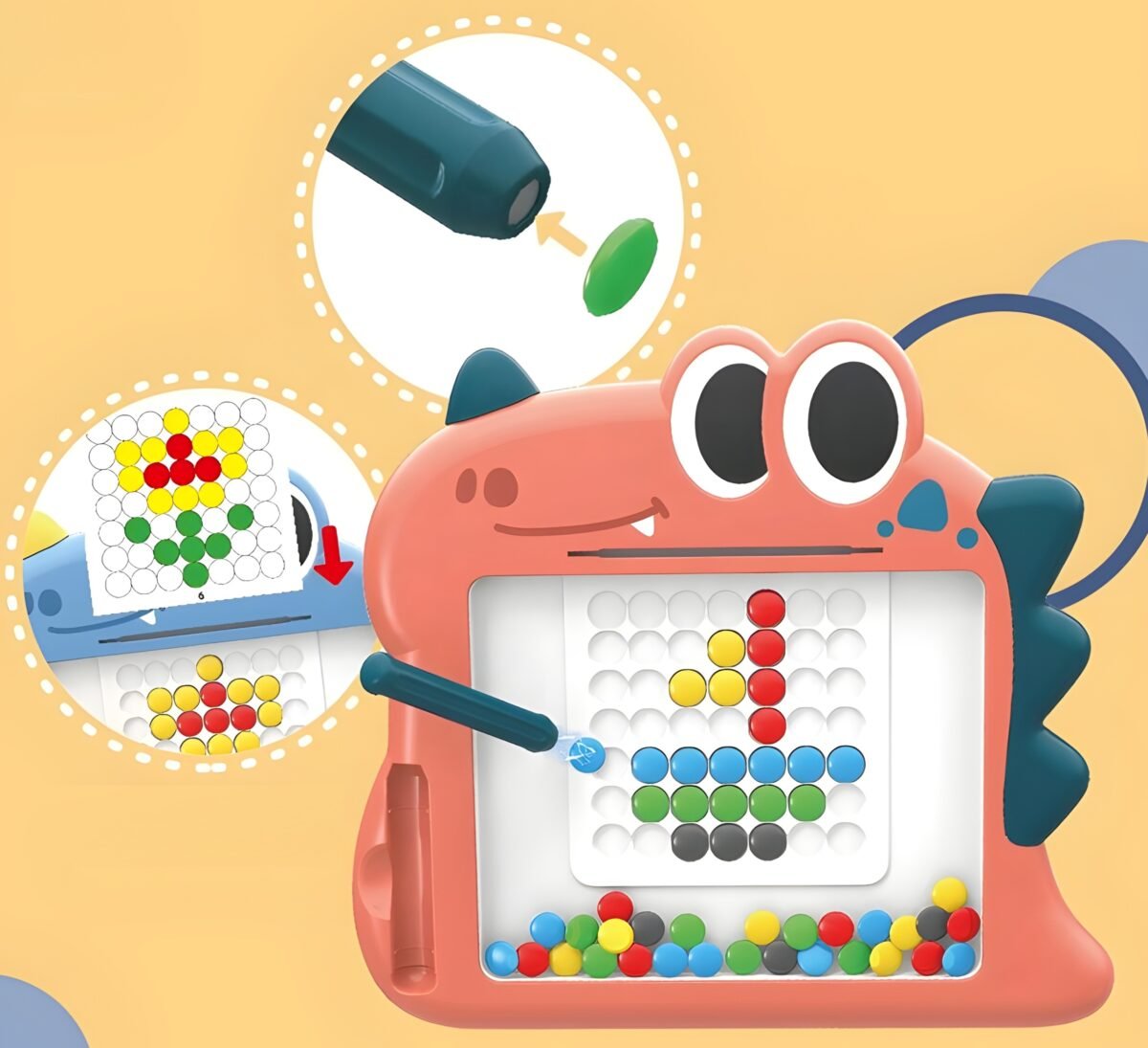 Edukacinė magnetinė lenta su dinozaurų elementais ir šablonais – Paveikslėlis 7