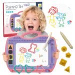 Edukacinė magnetinė piešimo lenta su antspaudėliais ir trafaretais