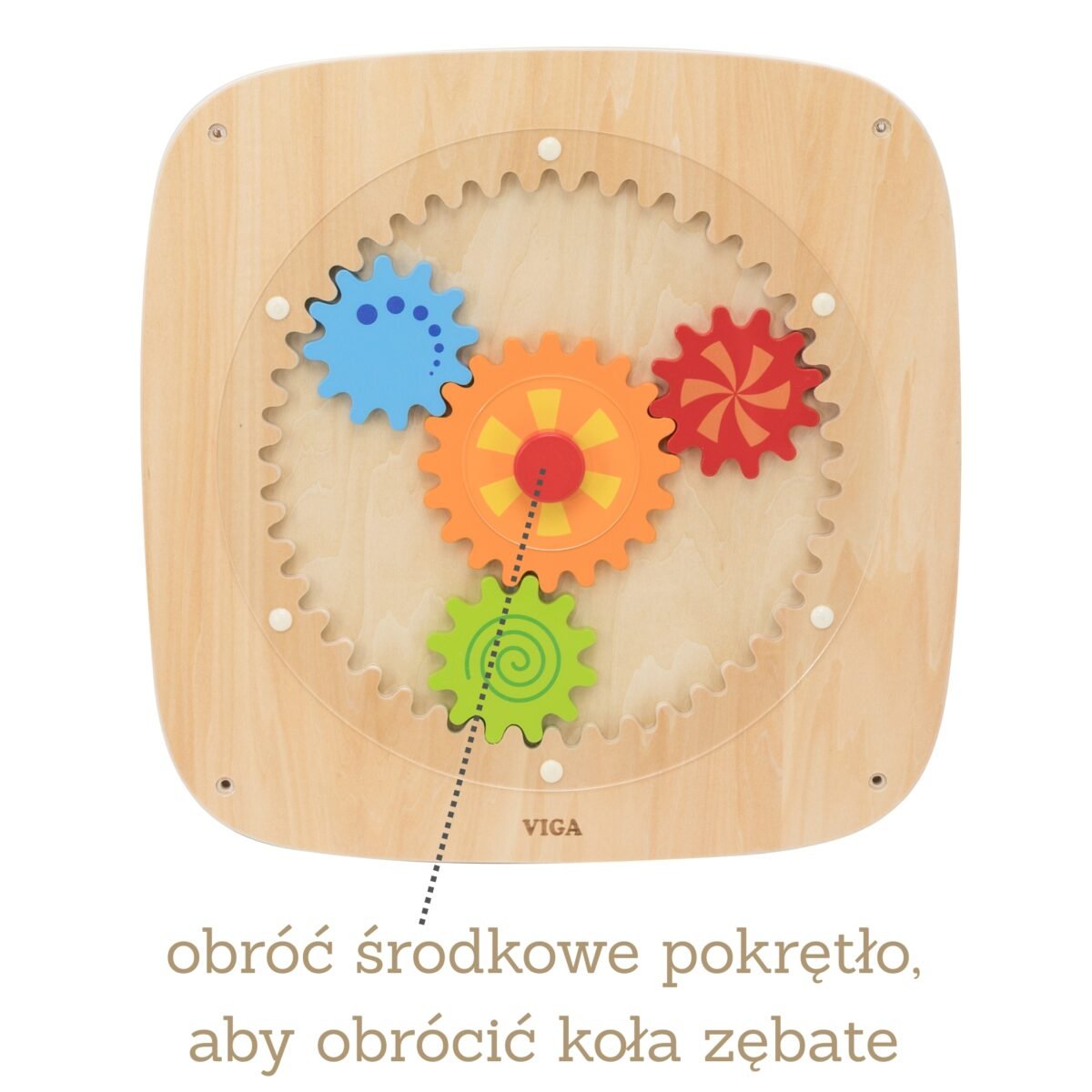 Edukacinė medinė sieninė lenta su spalvotais krumpliaračiais – Paveikslėlis 6