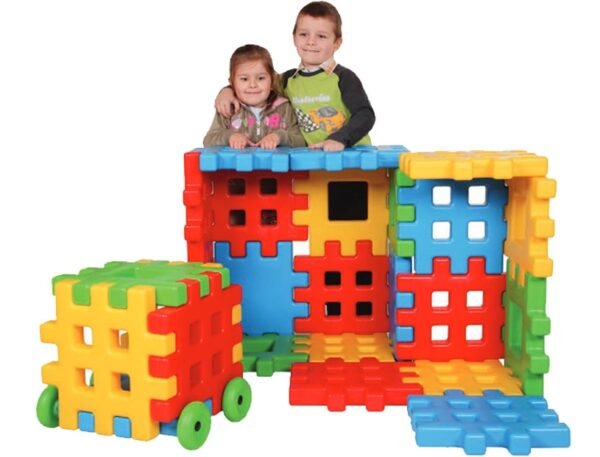 Edukacinės vaflinės kaladėlės statybai