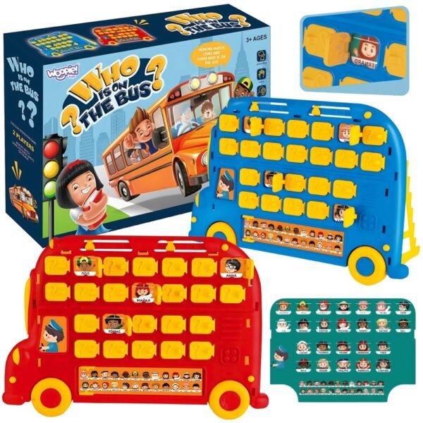 Edukacinis personažų atspėjimo žaidimas autobuso formos