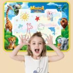 Edukacinis vandens piešimo kilimėlis Safari su raidėmis ir skaičiais