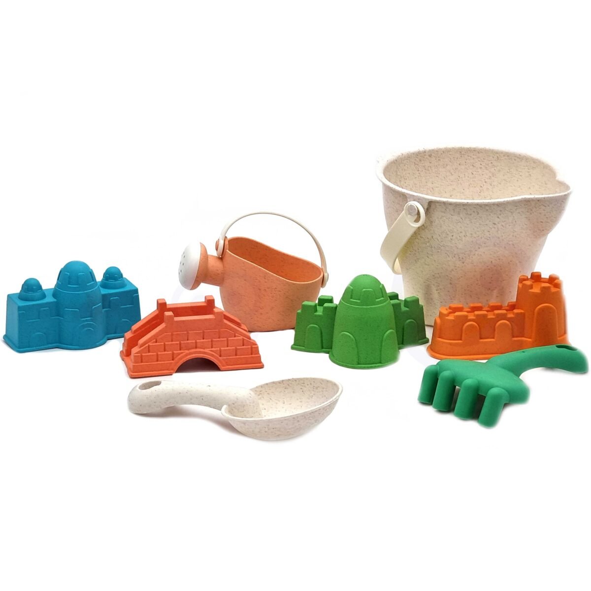 Ekologiškas smėlio rinkinys su kibirėliu, 8 dalių – Paveikslėlis 3