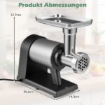 Elektrinė mėsmalė su 2000 W varikliu ir daugiafunkciniais priedais (Juoda)