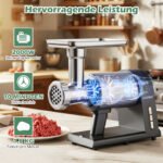 Elektrinė mėsmalė su 2000 W varikliu ir daugiafunkciniais priedais (Juoda)