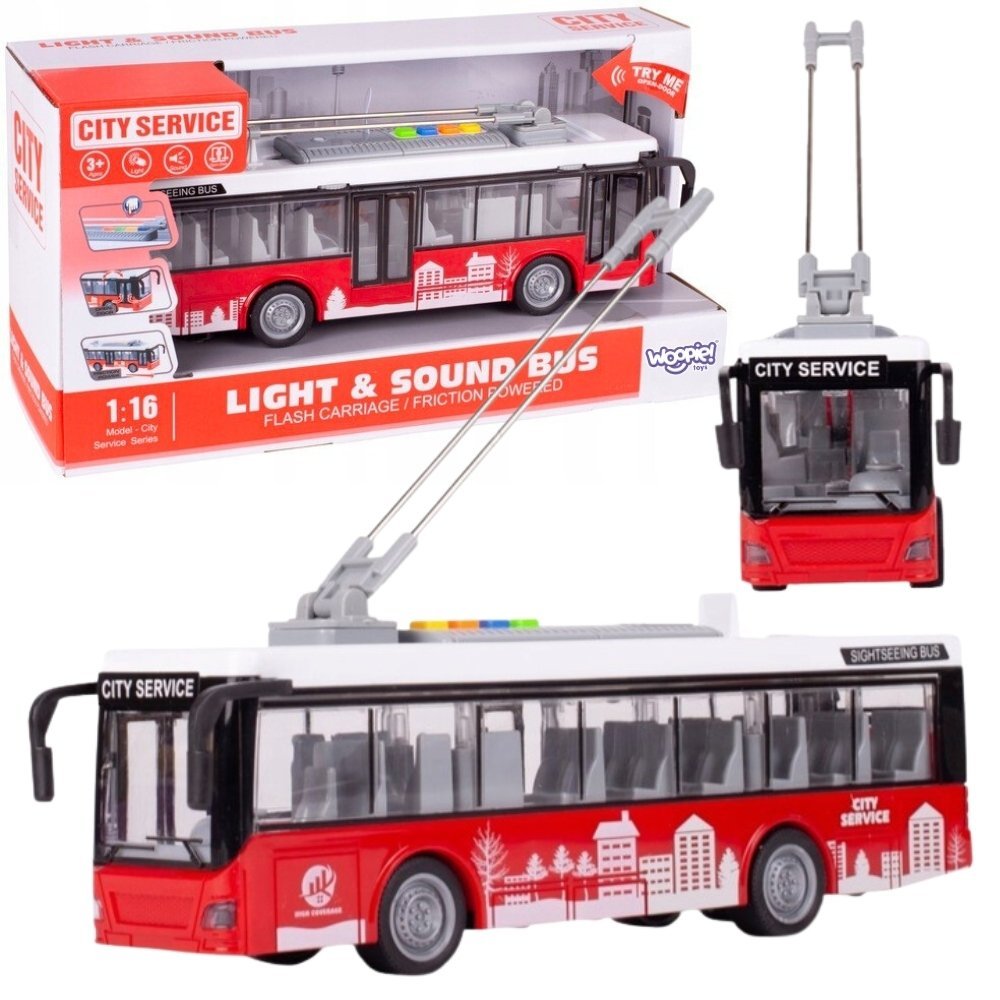 Elektrinis troleibuso modelis su šviesomis ir garsais 1:16 Elektrinis troleibuso modelis su šviesomis ir garsais 1:16